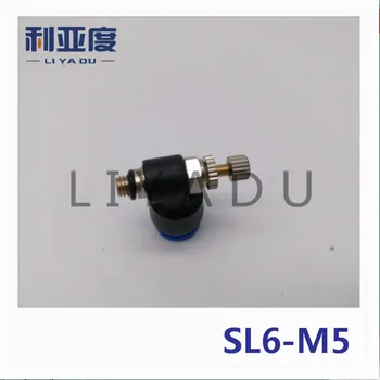 40PCS/VEĽA SL6-M5 Pneumatické rýchle L typ škrtiaci ventil pneumatického spoločné Pneumatické armatúry