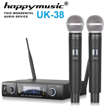Vysoko Kvalitný Profesionálny Duálny Bezdrôtový Mikrofón Systém fáze výkony dvoch bezdrôtový mikrofón Karaoke mikrofón