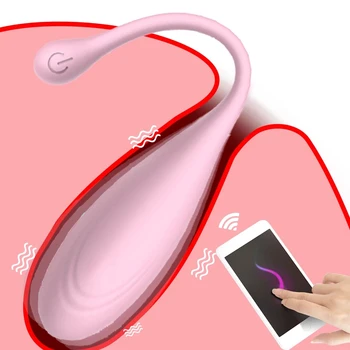 HOT žena Vibračné Vajíčka Vibrátor Bluetooth Bezdrôtové Diaľkové G-spot Masér 8 Rýchlosť Dospelých Hry Sexuálne Hračky pre Ženy Ben Wa Gule