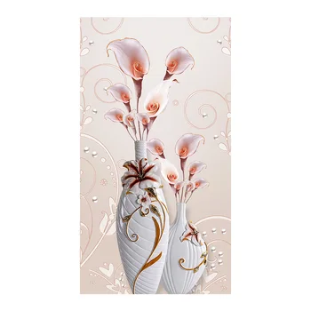 Umenie Kvety, Vázy Diamond Maľovanie Kvetinové zátišia Kolo Plné Vŕtanie Nouveaute DIY Mozaiky Výšivky 5D Cross Stitch Domova