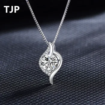 TJP Trendy 925 Sterling Silver Kvapka Vody Prívesok Náhrdelník Nové Módne Rakúskej Kamienkami Crystal Ženy, Dievča, Svadobné Šperky