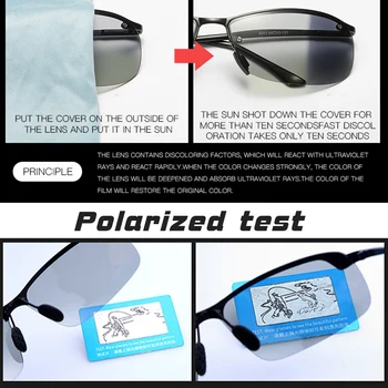 Klasický Retro Photochromic Slnečné Okuliare Mužov Polarizované Slnečné Okuliare Jazdy Okuliare Muž Nočné Videnie Zmeniť Farbu Objektív Anti-Glare