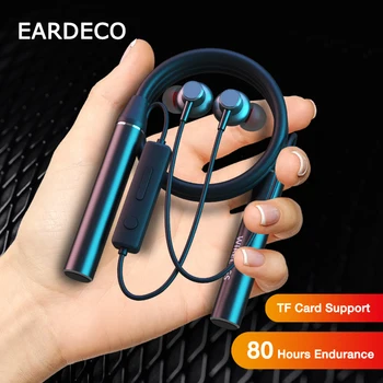 EARDECO 80 Hodín Prehrávania Bluetooth Slúchadlá Basy Športové Bezdrôtové Slúchadlá Stereo Neckband Slúchadlá Magnetické Headset TF Karty