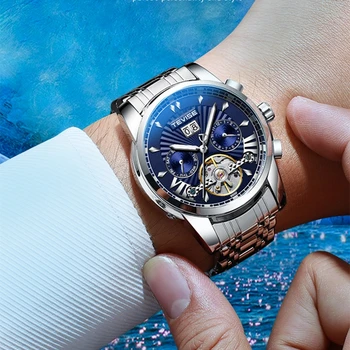 TEVISE Medzinárodné módne pánske mechanické hodinky hodiny nepremokavé business pozri mechanické automatické hodinky módne hodinky