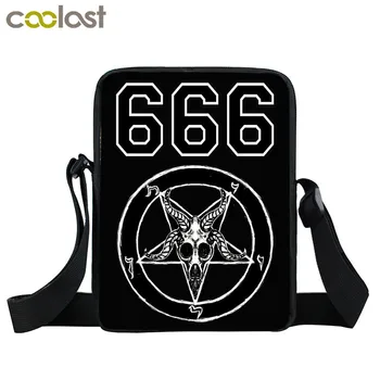 666 / Krupobitie Satan / Baphomet Nirvana Mini Messenger Taška Ženy Kabelky Dospievajúce Dievčatá Crossbody Tašky Dámy Ramenní Taška