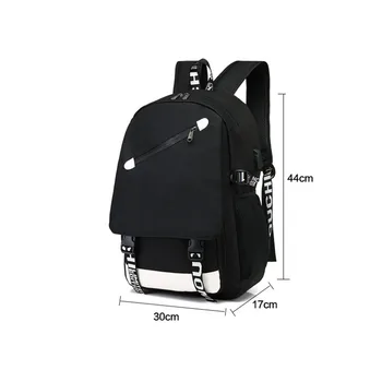 Fortnite Svetelný Batoh pre Študentské a Školské Tašky Voľný čas Vonkajšia Športová Taška Muži Móda USB Nabíjanie Batoh Travel Bag Black