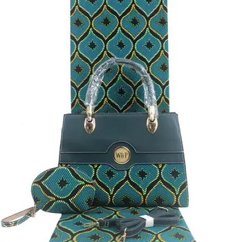 2018 Módne afriky vosk taška vysokej kvality žena ruky tašku a 6 metrov afriky bavlna vosk vytlačí textílie pre strany h180527