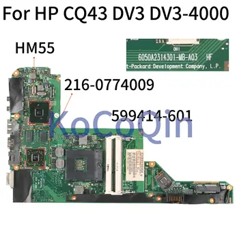 KoCoQin Notebook základná doska Pre HP DV3 DV3-4000 HD5430 HM55 Doske 6050A2314301-MB-A03 599414-001 HM55 216-0774009