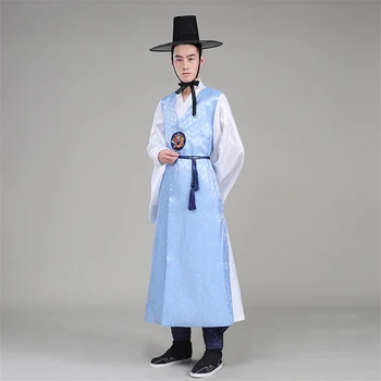 Kórejský Hanbok Pravoslávnej Tradičný kórejský Štýl Svadobný Kostým Satin Muž Etnických Oblečenie pre Mužov, Tanečných Kostýmov, Cosplay Kimono