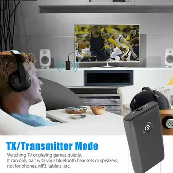 2 v 1, Bluetooth 5.0 Vysielač, Prijímač, 3,5 mm A2DP Audio Stereo Hudby Bezdrôtový Adaptér Pre PC TV Slúchadlá Mobilný telefón