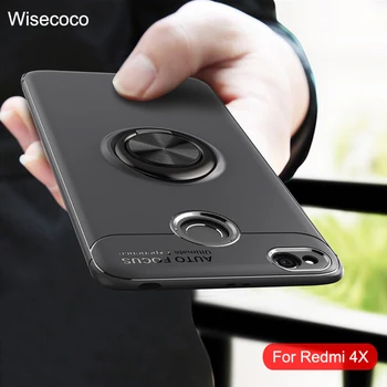 Telefón Prípadoch Pre Xiao Redmi 4x 4 x Magnetický Krúžok Držiak do Vozidla Prípade brnenie Luxusné Originálne Silikónové tpu Kryt Pre Mi Redmi4X Fundas