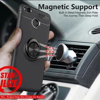 Telefón Prípadoch Pre Xiao Redmi 4x 4 x Magnetický Krúžok Držiak do Vozidla Prípade brnenie Luxusné Originálne Silikónové tpu Kryt Pre Mi Redmi4X Fundas