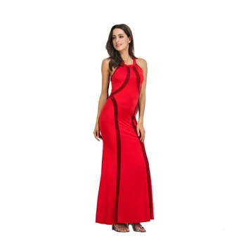 Ženy Jar Sexy Otvorte zadný Šaty 2020 Červená Špagety Popruh Morská víla Vestidos O-Krku Midi Clubwears Celebrity Večer Party Šaty