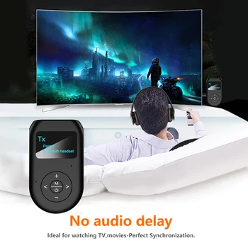 LCD Displej Bluetooth 5.0 Audio Vysielač, Prijímač, 3.5 mm AUX Stereo S Mic Handfrees Volanie Bezdrôtový Adaptér TV Dongle AUTO