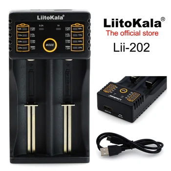 Liitokala Lii-202 nabíjačka batérií, nabíja 18650 1.2 V, 3,7 V 3.2 V AA / AAA 26650 10440 14500 16340 25500 lítiová batéria NiMH