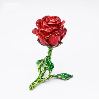 Rose Tvar Závesné Dekoratívne Šperky Trinket Box Krúžok Skladovanie Darček na Valentína