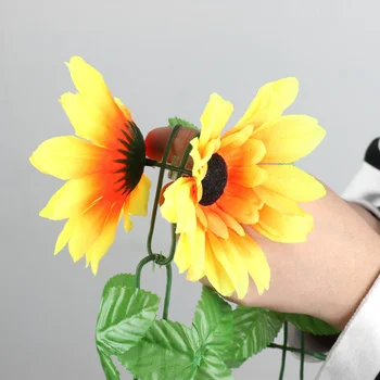2M 20led Sun Flower Fairy Led Reťazec Svetlo Umelé Rastliny Viniča Garland Medi Flexibilné String Svetlo Pre Svadobné Domova