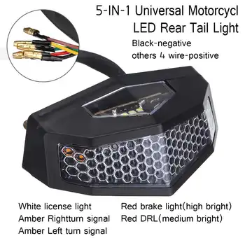 12V 5 V 1 Univerzálny Motocykel ATV LED Zadné Ostrohové Brzda Stop, Indikátor Signálu na Čítanie Zase Signálneho Svetla Retro špz Svetlo