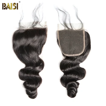 BAISI Vlasy, Nespracované Malajzie Panenské Vlasy Voľné Vlny 3 Zväzky s Uzáverom Ľudské Vlasy