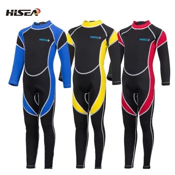 Hisea wetsuits deti 3/2mm neoprénu chlapci dievčatá neoprén celého tela Surfovanie Snorkling Jar plávanie oblek