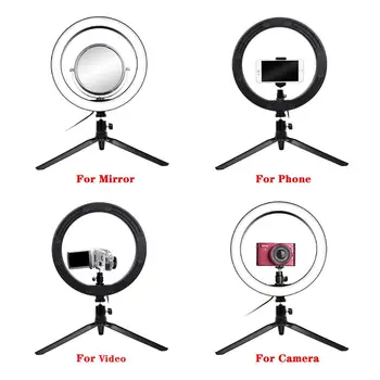 Fusitu 16/26 cm Led Krúžok Ľahké prenosné LED Selfie Krúžok Lampa so Svetlom Postaviť Statív pre Fotografovanie Fotoaparát Telefónu make-up Youtube