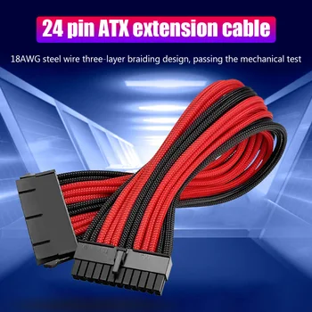 18AWG ATX/PCI-E Predlžovací Kábel Súpravy 24Pin ATX/EPS 4+4Pin/PCI-E 8Pin/PCI-E 6Pin samíc a Samcov Rukávy PSU Rozšírenie Napájací Kábel