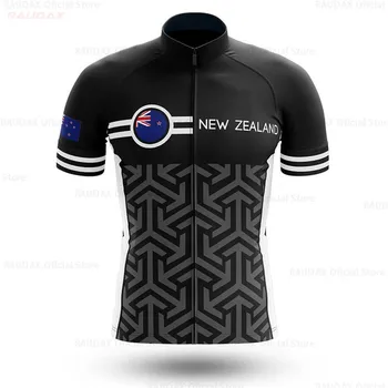 Nový Zéland Cyklistika Jersey pánske Čierne a Biele Bicyklov, Cyklistické Oblečenie Letné Krátky Rukáv MTB Bike Jersey Top Požičovňa Košele