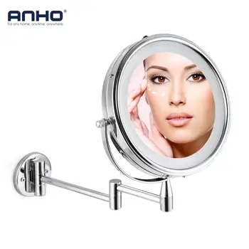 1X 5X Zväčšenie LED make-up Zrkadlo 7.9 v Nastaviteľné na Stenu make-up Zrkadlo Dual Arm Rozšíriť Kozmetické Double Face Zrkadlo