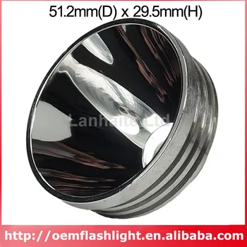 51.2 mm(D) x 29,5 mm(H) SMO Hliníkový Reflektor pre Cree XML / Cree XHP-50