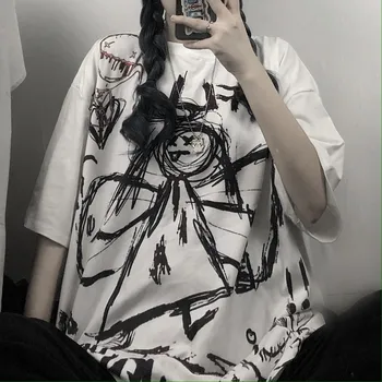 Gothic, Vintage Preppy T Shirt Ženy Oblečenie T-shirt Oblečenie, Streetwear Harajuku High Street Topy 2021 Lete Nové Tričko