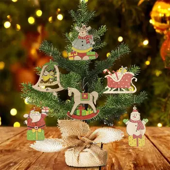 DIY Vianočné Ozdoby, Drevené Prívesky, Vianočné Dekorácie Deti Ozdoby na Vianočný Stromček, Dekorácie Pre Domov Vianočný Darček