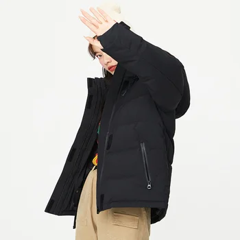SEMIR Zimná páperová bunda ženy krátke 2020 nové voľné dole chlieb bunda náradie black hrubé hus nadol bunda