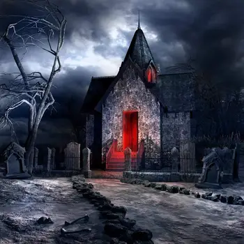 Lyavshi Bezproblémové fotografovanie pozadí Gloomy hrozné dom Červené svetlo Halloween tému pozadie photo studio fotoaparát fotografica