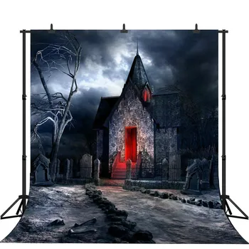 Lyavshi Bezproblémové fotografovanie pozadí Gloomy hrozné dom Červené svetlo Halloween tému pozadie photo studio fotoaparát fotografica