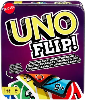 Mattel Hra UNO : Flip & Dos Tin Zábavná stolová Hra Vysokou Zábava, Multiplayer Hranie Hračka Kartové Hry uno karty hra