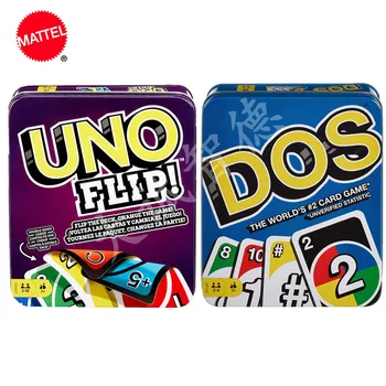 Mattel Hra UNO : Flip & Dos Tin Zábavná stolová Hra Vysokou Zábava, Multiplayer Hranie Hračka Kartové Hry uno karty hra