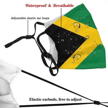 Jamajská Vlajka Vlastný Dizajn Pre Dospelých, Deti Proti Prachu, Filter Diy Tlač Umývateľný Masku Na Tvár Jamajka Jamajská Vlajka Kingston Jamaica