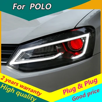 KOWELL Auto Styling pre VW Polo LED Reflektor 2011-2017 Nové Polo LED DRL+Dynamické zase signál Bi-Xenónových svetlometov Príslušenstvo