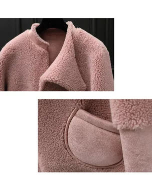 Kabát Zimný Ženy, Skutočné Kožušinový Kabát Žena Ovce Shearling Kožušiny Bunda Ženy Oblečenie 2020 kórejský Bundy Manteau Femme MY4581 s