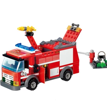 Nové Mesto hasičských Staníc Stavebné Bloky Sady hasičské Fighter Truck Tehly Playmobil Hračky pre Deti,