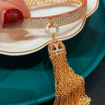 GODKI Nové Luxusné Strapce Náramky, Prívesky Cubic Zirconia CZ Bohemia Náramky Pre Ženy, Svadobné Femme Módne Šperky
