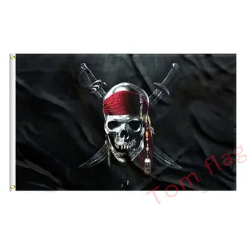 Vlastné 90x150cm Pirátov Červená Šatka na krk, Roger Flag, 3x5ft Polyester Vlajky, Priechodka Vlajkou a Krytý Banner