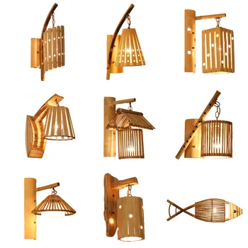 Bambusové nástenné svietidlo osobné štúdia chodby, balkóna Čajový Dom Čajový Dom Juhovýchodnej Ázii dekoratívne lampy a svietidlá