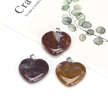 JD Veľkoobchod 2020 Najrôznejších Módnych Zmiešané Farby Prírodného Kameňa Crystal Charms Prívesky Srdce Prívesok Na Šperky, Takže Náhrdelník