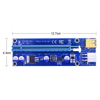CHIPAL Zlaté VER009S PCI-E Stúpačky Karty 009S PCIE slot karty PCI Express 1X až 16X Adaptér 100 CM 60 CM USB Kábel 6Pin Energie pre Banské Banské