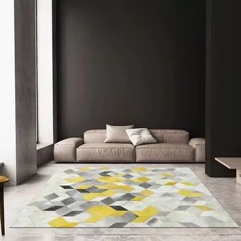 Cowhide Patchwork Kožušiny blok trojrozmerný efekt koberec koberec geometrie obývacia izba gauč spálňa ručne šité kožené koberec