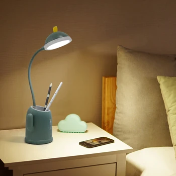 USB Touch Stmievanie Kaktus držiak na pero LED Dieťa Stolná Lampa, Spálne, Moderná Interiérová Štúdia Posteli Multifunkčné Tvorivé Nočné Svetlo