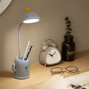 USB Touch Stmievanie Kaktus držiak na pero LED Dieťa Stolná Lampa, Spálne, Moderná Interiérová Štúdia Posteli Multifunkčné Tvorivé Nočné Svetlo