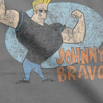 Pánske T-Shirts Johnny Bravo Bavlnené Tričká Krátky Rukáv Celkom 90. rokov Karikatúry Pop Okuliare Cartoon T Shirt Crewneck Topy 4XL 5XL