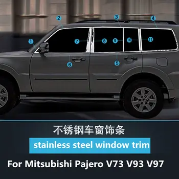Chróm Styling Pre Mitsubishi Pajero V73V93V97 nehrdzavejúcej ocele okno orezania Pajero upravené dvere okraji svetlé pásy